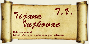 Tijana Vujkovac vizit kartica